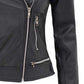 Asti Black Leather Ladies Biker Jacket