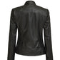 California Womens Black Leather Moto Jacket