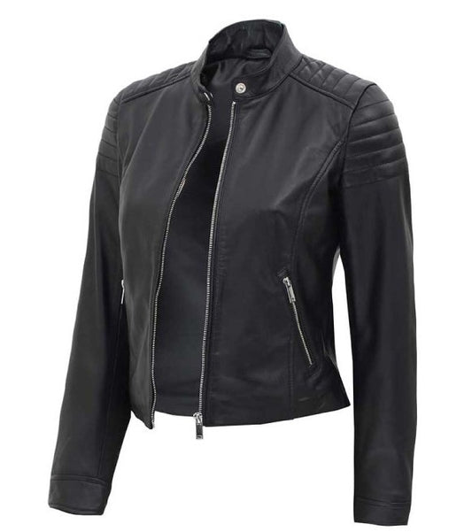 Carrie Womens Leather Jacket Black