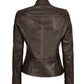 Carrie Rub Off Brown Women Leather Jacket
