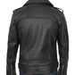 Denny Asymmetrical Black Belted Moto Leather Jacket Men