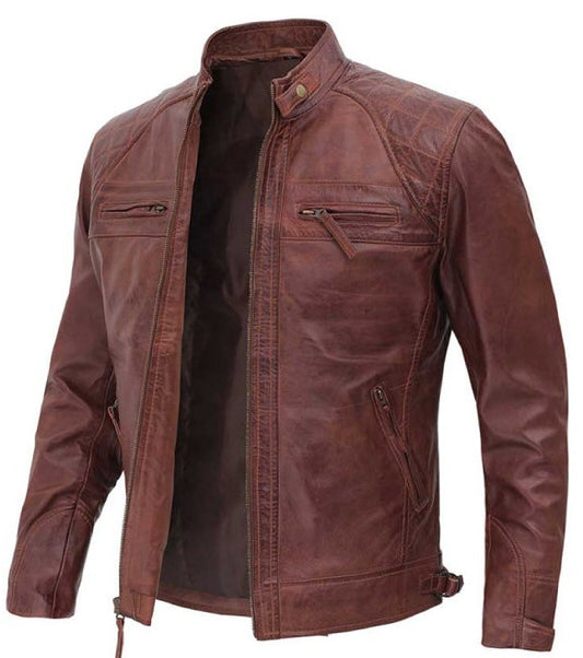 Claude Mens Brown Vintage Leather Jacket