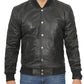 Portwood Black Snuff Leather Bomber Jacket Men