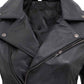 Womens Asymmetrical Leather Motorcycle Jacket With Belted Waist