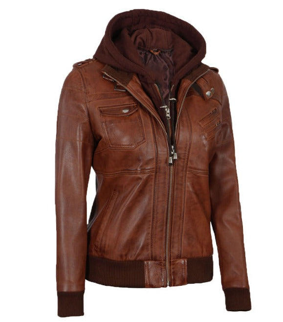 Buy Lock and Love Women's Hooded Faux Leather Moto Biker Jacket XS~2XL at  Amazon.in
