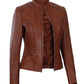 Rachel Women Cognac Tan Leather Jacket