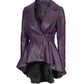 Women's Purple Leather Peplum Jacket for Adventure Lovers!