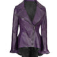 Women's Purple Leather Peplum Jacket for Adventure Lovers!