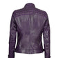 Women Purple Quilted Cafe Racer Leather Jacket For You