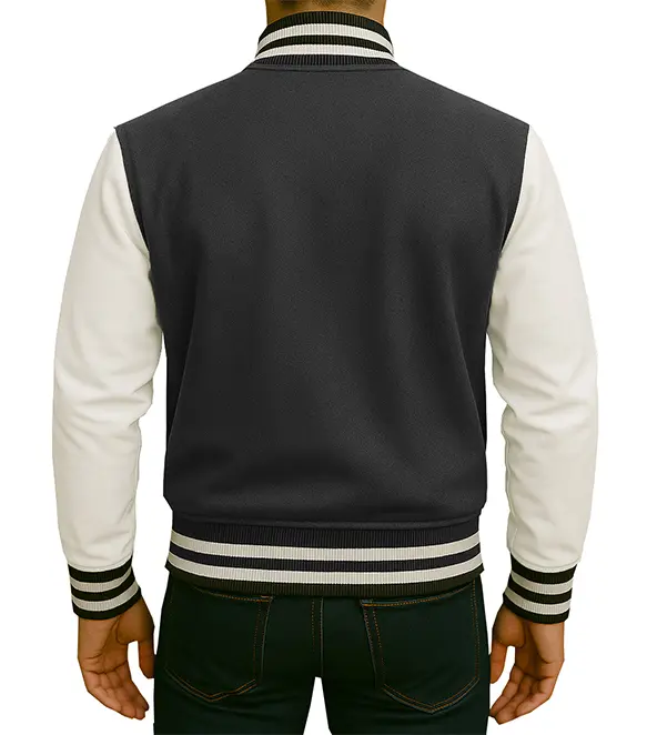 Grey and White Varsity Jacket For Unisex - Available In All