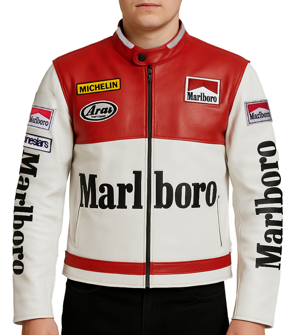 Marlbolo LEATHER JACKET 馬革 Marlboro Vintage Racing Leather Rare Motorcycle Biker Jacket