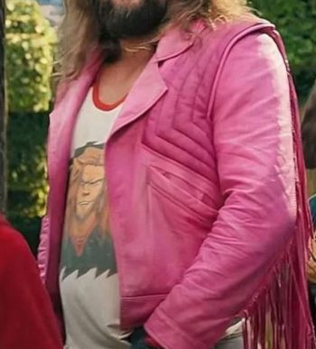 Jason Momoa A Minecraft Movie 2025 Pink Leather Jacket