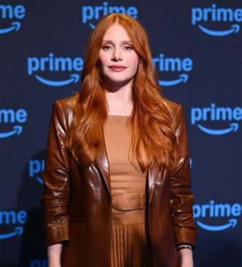 Bryce Dallas Howard Brown Leather Blazer